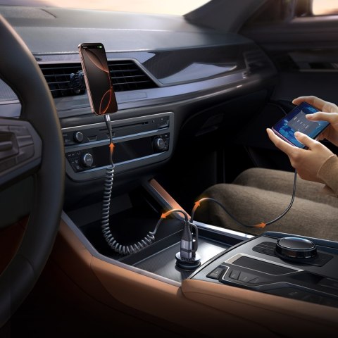 Ładowarka samochodowa Mini 15W USB-A USB-C - czarna