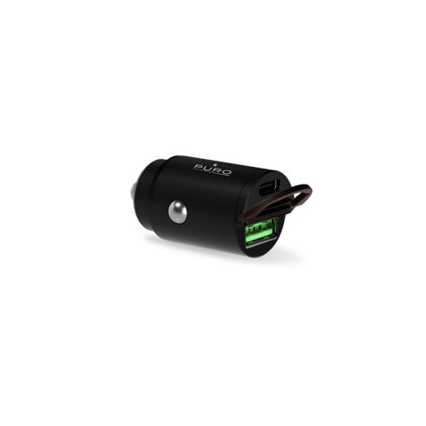 Ładowarka samochodowa USB-C USB-A PD - czarna PURO