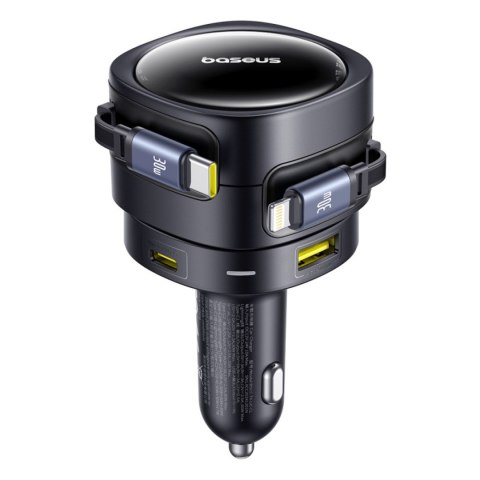 Ładowarka samochodowa USB-C z kablem USB-C iPhone Lightning 90W - czarna