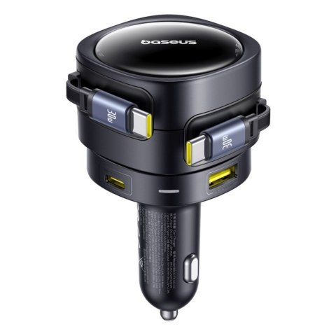 Ładowarka samochodowa ze zwijanymi kablami USB-C USB-A 90W