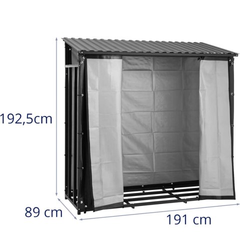 Stojak na drewno opałowe z daszkiem i plandeką 191 x 89 x 192.5 cm