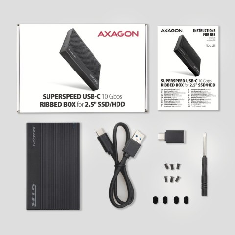 EE25-GTR Obudowa zewnętrzna aluminiowa USB 3.2 Gen 2 - SATA 6G 2.5 cala SSD/HDD