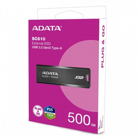 Dysk SSD zewnętrzny SC610 500GB USB3.2A Gen2 czarny