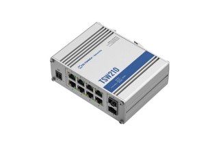 Przełącznik niezarządzalny TSW210 Switch 2xSFP 8xGbE DIN RAIL Back Panel