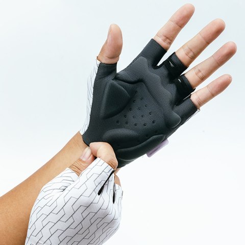 Rękawiczki kolarskie rowerowe MTB rozmiar L - biało-czarne