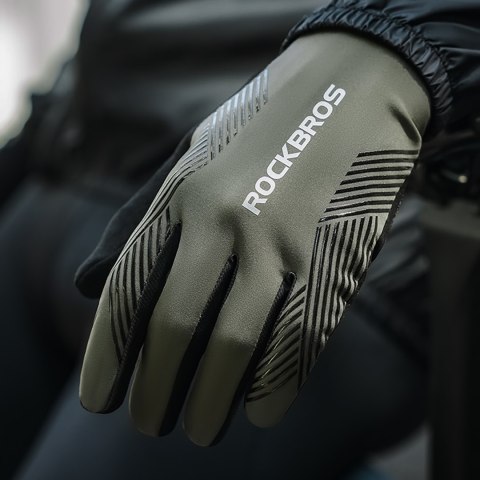 Rękawiczki rowerowe amortyzujące pełne rozmiar XL - czarne ROCKBROS