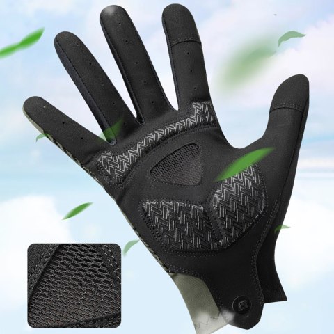 Rękawiczki rowerowe amortyzujące pełne rozmiar XXL - czarne ROCKBROS