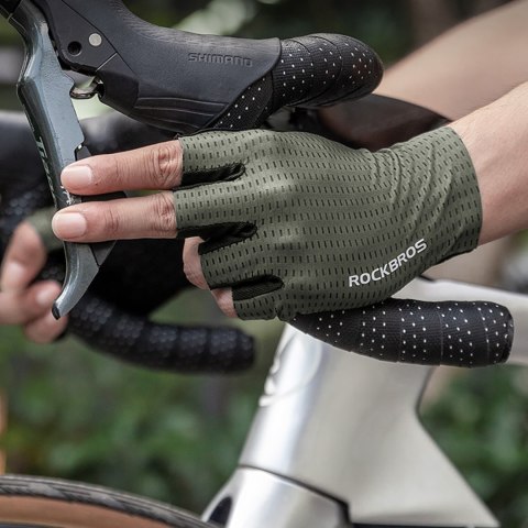 Rękawiczki rowerowe oddychające bez palców rozmiar XXL - zielone