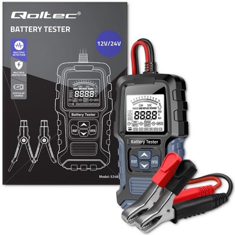 Cyfrowy tester akumulatora z wyświetlaczem LCD | 12V | 24V | 3Ah-250Ah