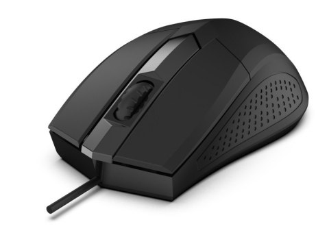 Mysz optyczna Focus USB, 1200DPI 3 przyciski i rolka, czułość 125Hz, kabel 1.8m, waga 66g