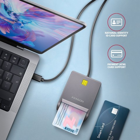 CRE-SM3TC Czytnik kart identyfikacyjnych USB-C, 1.2m kabel