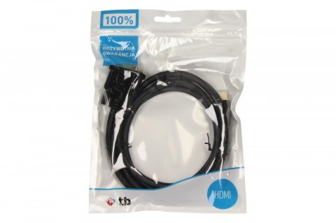 Kabel HDMI - DVI 1.8m DVI 24+1, pozłacany TB