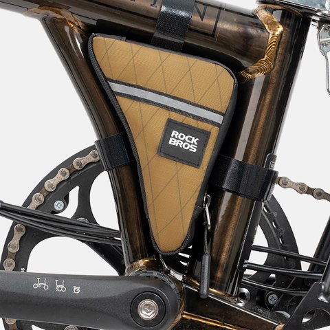 Torba sakwa trójkątna na ramę rowerową 0.3l - brązowa ROCKBROS