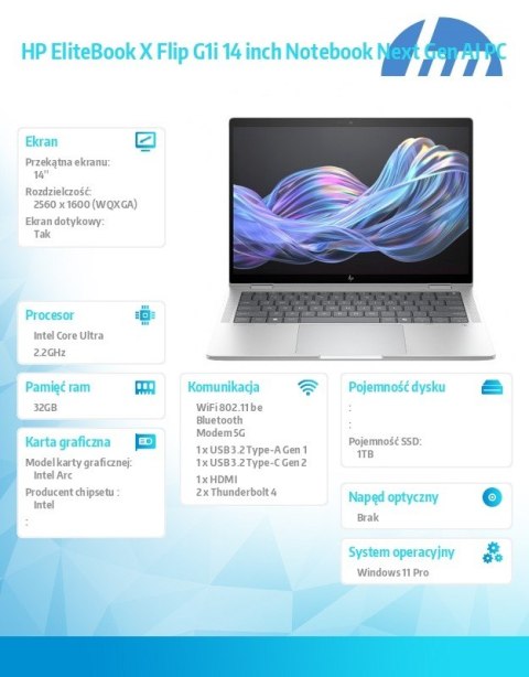 Laptop EliteBook X Flip G1i U7 258V 1TB/32GB/W11P/14 B9ZX5ET
