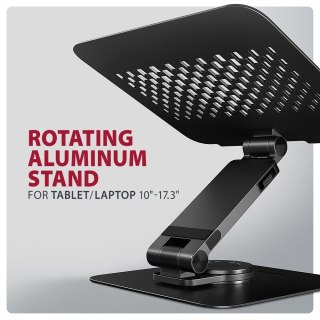 STND-LRB Podstawa do laptopów aluminiowa 10-17,3 cala regulowana wysokość, obrotowa o 360 stopni, Czarna