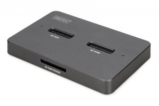 Stacja dokująca dysków | USB-C 3.2 Gen2 10Gbps | SSD M.2 NVMe + SATA (max. 2x 4TB) | Czytnik kart SD-Express 7.1 (max. 2TB) | Cz