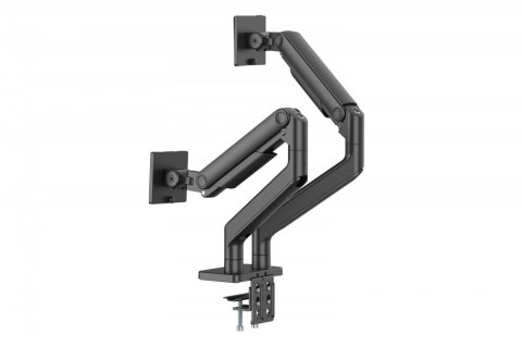Uchwyt biurkowy podwójny z zaciskiem i sprężyną mechaniczną 2x LCD max. 45" 2x 20kg, VESA: 75x75, 100x100