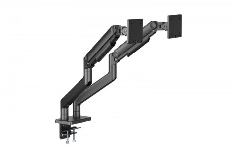 Uchwyt biurkowy podwójny z zaciskiem i sprężyną mechaniczną 2x LCD max. 45" 2x 20kg, VESA: 75x75, 100x100