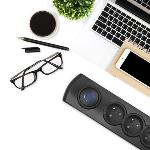 Listwa antyprzepięciowa | 6 gniazd | 3,0m Qoltec