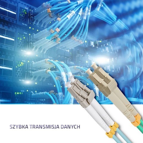 Patchcord światłowodowy LC/UPC-LC/UPC | MM | 50/125 | OM3 | 1m Qoltec