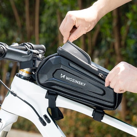 Torba sakwa rowerowa na ramę pancerna z kieszonką na telefon 1.7 l - czarna WOZINSKY