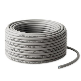 Kabel patchcord sieciowy skrętka UTP | Miedziany Cu | CAT6 | Highspeed 1Gb/s | LAN | 50m | Szary