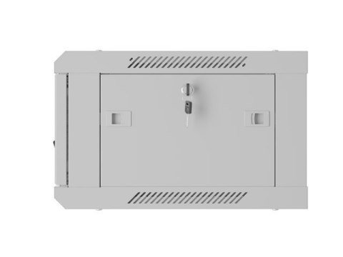 Szafa instalacyjna rack wisząca 19 cali 4U 600x450 drzwi perforowane (flat pack) szara