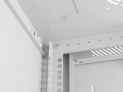 Szafa instalacyjna rack wisząca 19 cali 6U 600x450 drzwi perforowane (flat pack) szara