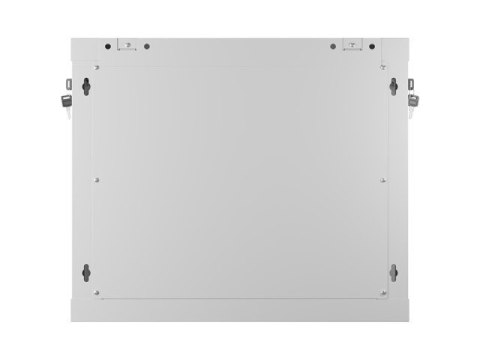 Szafa instalacyjna rack wisząca 19 cali 9U 600x450 drzwi perforowane (flat pack) szara