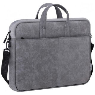 Torba SOLID LEATHER 15,6 cala Szara