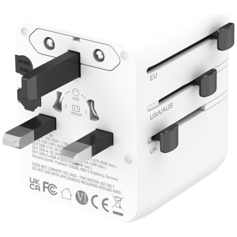 Adapter podróżny 20W GaN Nomad 2xUSB-C + 1xUSB-A