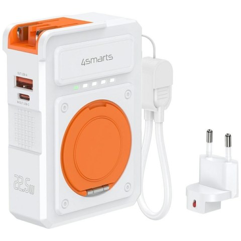 Ładowarka 6w1 Powerbank 10000mAh 22,5W Qi indukcyjne USB-C + USB-A + kabel USB-C Biała