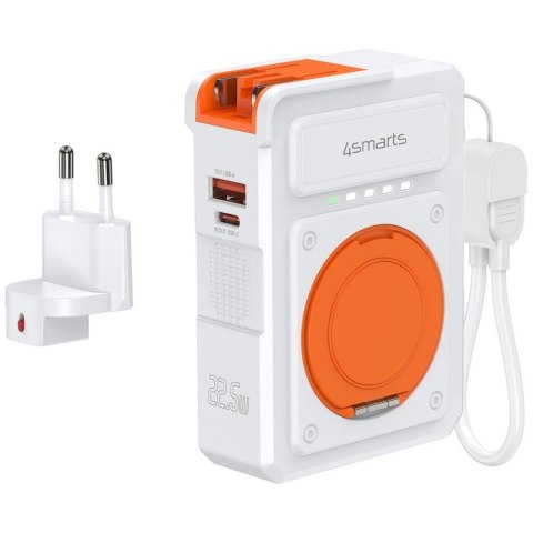 Ładowarka 6w1 Powerbank 10000mAh 22,5W Qi indukcyjne USB-C + USB-A + kabel USB-C Biała