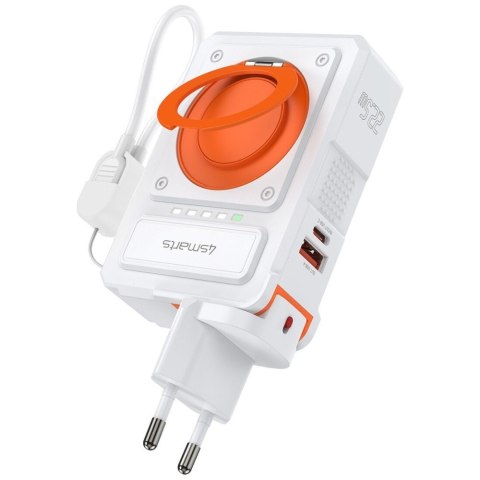 Ładowarka 6w1 Powerbank 10000mAh 22,5W Qi indukcyjne USB-C + USB-A + kabel USB-C Biała