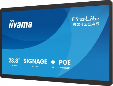 Monitor 23.8 cala ProLite S2425AS-B1 IPS,FHD,A14,24/7,RJ45, iiSignage, WI-FI