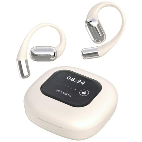 Słuchawki Bluetooth OWS tłumacz AI SkyBuds z ekranem Beżowe