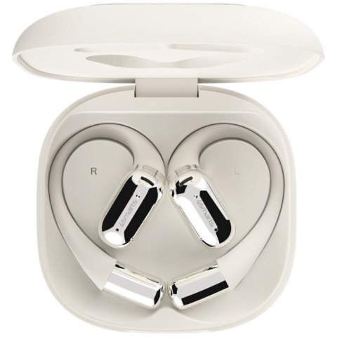 Słuchawki Bluetooth OWS tłumacz AI SkyBuds z ekranem Beżowe