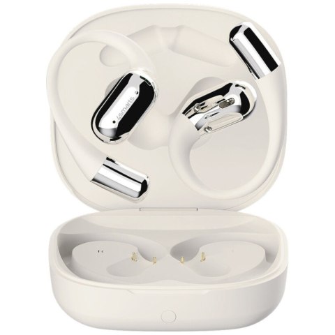 Słuchawki Bluetooth OWS tłumacz AI SkyBuds z ekranem Beżowe