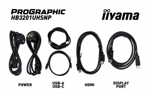 Monitor 31.5 cala ProGraphic HB3201UHSNP-B1 4K,IPS BLACK 2.0,450cd,VESA USB-c dock(PD:96W),HDMI,DP,DAISY/CHAIN,4xUSB,RJ45,3000:1