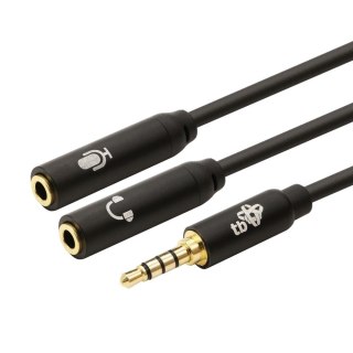 Kabel 3,5mm Mini Jack - 2x 3,5mm Mini Jack M/F adapter 30cm TB