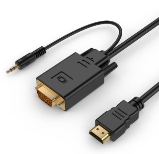 Konwerter HDMI do VGA mini Jack 3m czarny Gembird