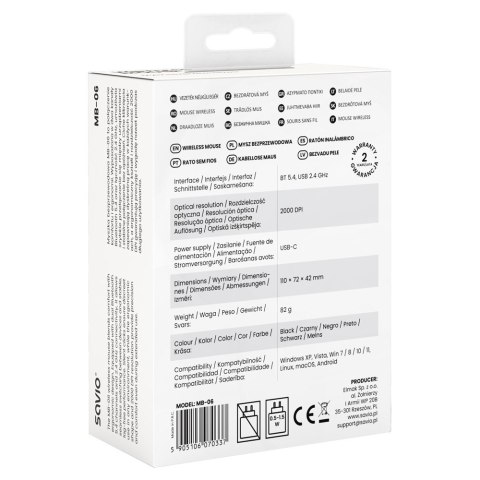Mysz bezprzewodowa MB-06 ergonomiczna 2.4 GHz