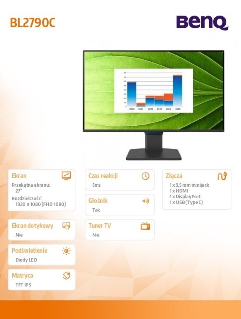 Monitor 27 cali BL2790C LED 5ms/IPS/HDMI/144Hz