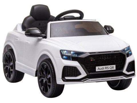Samochód na akumulator Audi RS Q8 Światła LED MP3 Pilot Biały LEAN CARS