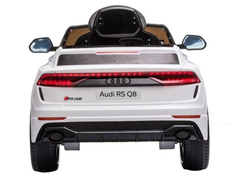 Samochód na akumulator Audi RS Q8 Światła LED MP3 Pilot Biały LEAN CARS