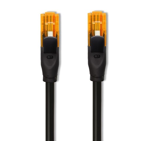 Kabel patchcord UTP | kat.6 | 2 x RJ-45 | High speed 1Gb/s | Pozłacane styki | 15m | Czarny