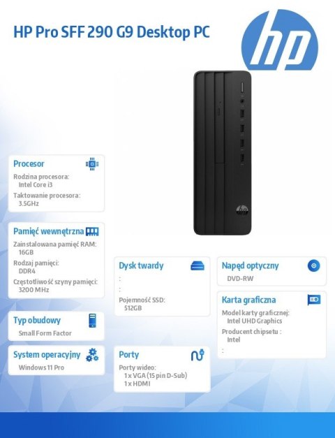 Komputer Pro SSF 290 G9 i3-14100 512GB/16GB/W11P B6ZD4ET