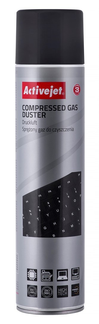 Activejet AOC-201 Sprężone powietrze (600 ml) Powietrze w sprayu do czyszczenia, łatwo czyści trudno dostępne miejsca.
