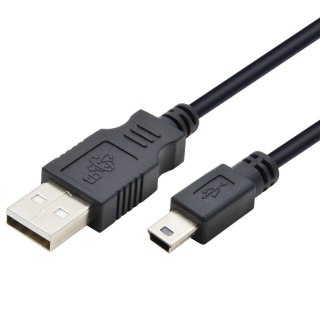 Kabel USB - Mini USB 1m. czarny TB