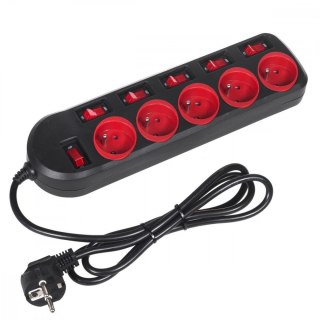 Listwa zasilająca MCE204 5 gniazd z włącznikami Maclean